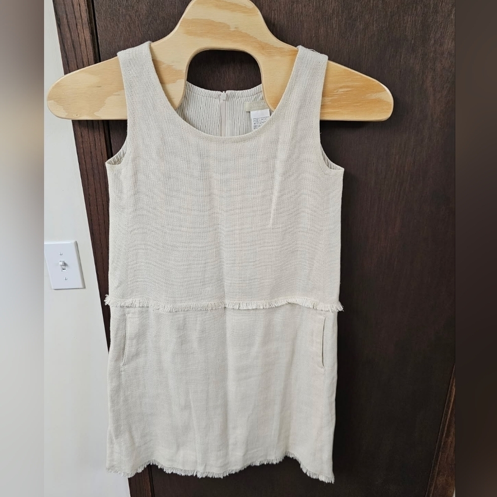 'S Max Mara Beige Linen Blend Sleeveless Sheath Dress Career Work Women's Sz 10